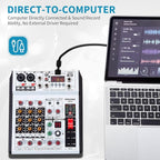 6 Channel Audio Mixer Professional Sound Board Console w/99 DSP Effects 48V - Image 6