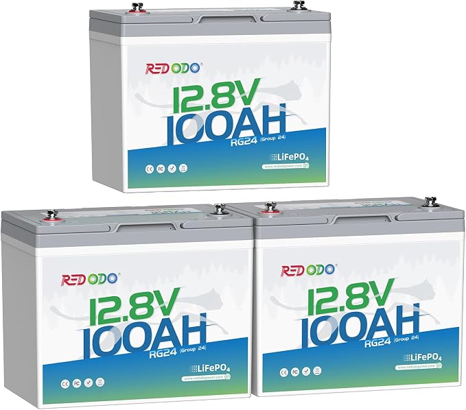 Redodo 12V 100Ah LiFePO4 Battery Group24, 25% Smaller Size, 1280Wh Energy by PrimeDayRedodoSaveup55