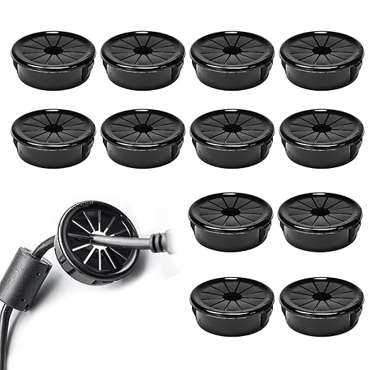 12 Pcs Cable Grommet, Snap Bushing 1-1/4" Mounting Diameter, Flexible by BOPOREAE