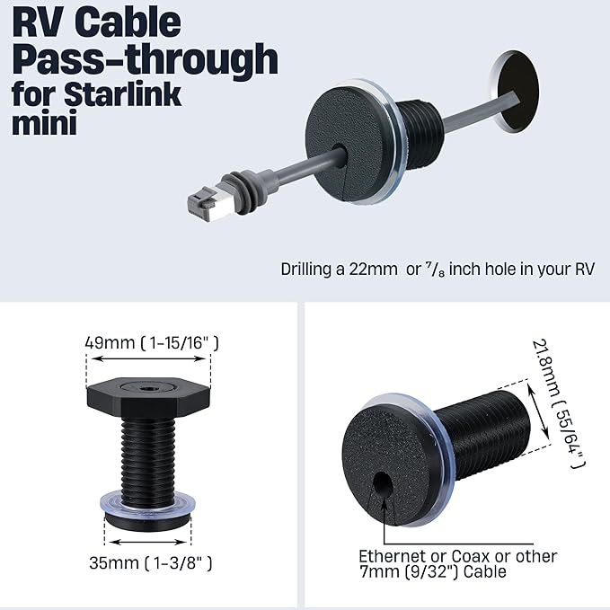 RV Cable Passthrough for Starlink mini, RV Cable Grommet Compatible - Image 5