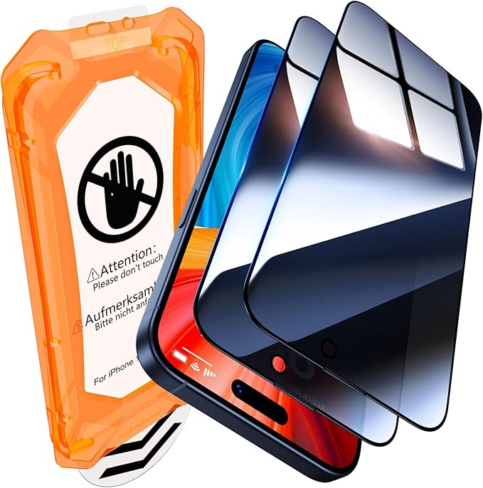 UniqueMe for iPhone 15 Pro Privacy Screen Protector, Screen Protector 15 Pro by UniqueMe