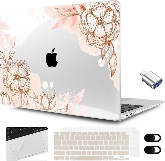 MEEgoodo for MacBook Air 13.3 inch Case 2021 2020 2019 2018 A2337 M1 A2179 A1932 by MEEgoodo
