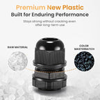QILIPSU 50pcs 1/2" NPT Cable Gland Waterproof IP68 Nylon Cable Pass Through - Image 3