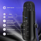 ZealSound Podcast Microphone for PC, Noise Cancellation USB Mic - Image 6