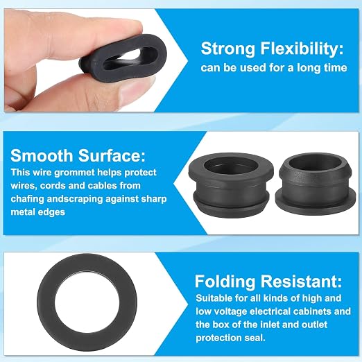 PATIKIL 21mm / 13/16 Inch Drill Hole, 5/8 Inch ID Rubber Grommets - Image 3