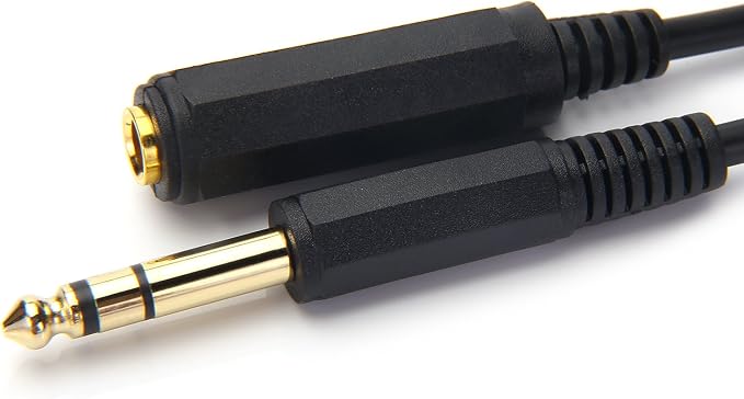 Disino 1/4 Inch Male to Female Stereo Extension Cable Gold Plated Quarter inch - Image 6