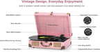 Vinyl Record Player with Bluetooth Output & Input, Treble & Bass Control - Image 8