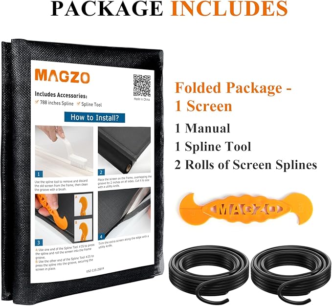 MAGZO Window&Door Screen Replacement Kit, - Image 9