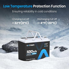 12V 100Ah Group 24 Lithium Deep Cycle Battery, 100A BMS Rechargeable LiFePO4 - Image 4