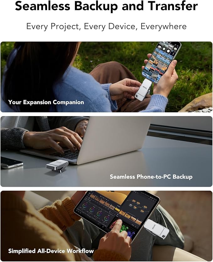 Lexar D70E 1TB Dual Drive External SSD, Durable Metal Housing Design, - Image 4