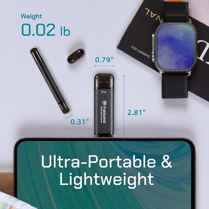 Transcend 1TB External SSD, Dual USB Hard Drive - Image 8