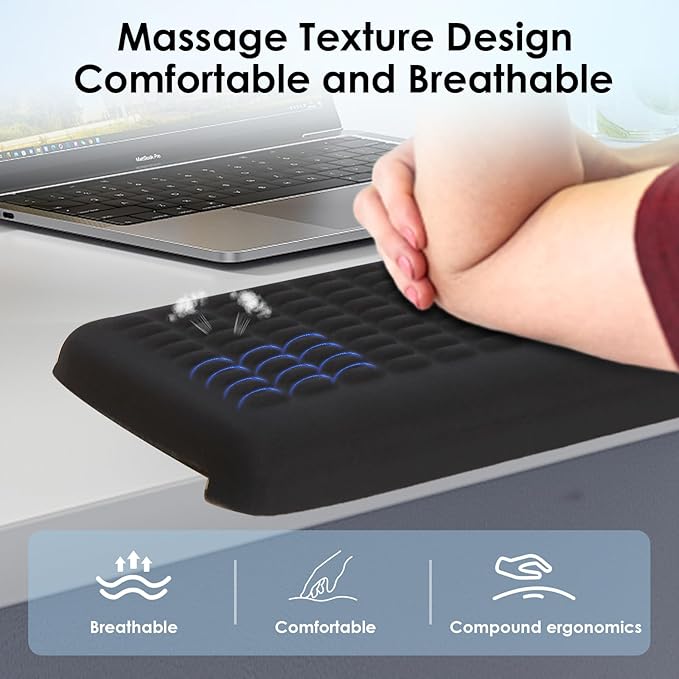 UnivoColors PostureUp L-Shaped Desk Long Wrist Rest Elbow, Memory Foam - Image 5