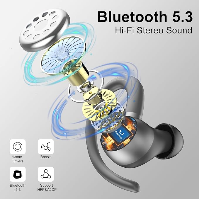 Wireless Earbuds Bluetooth 5.3 Headphones Sports, 48Hrs Playtime Bluetooth - Image 2
