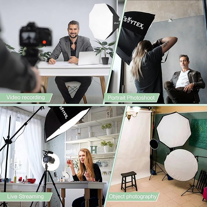 Skytex Softbox Lighting Kit 2pack 20x28in Octa Soft Box|135W 2700-6400K E27 LED - Image 7