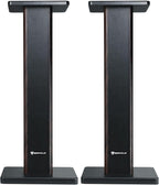 Rockville Pair RHT28D 28" Bookshelf Speaker Stands, Dark Wood Grain, 60 lbs - Image 2