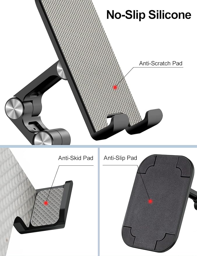 OCYCLONE Phone Stand, Adjustable Height and Angle Foldable Cell Phone Stand - Image 3