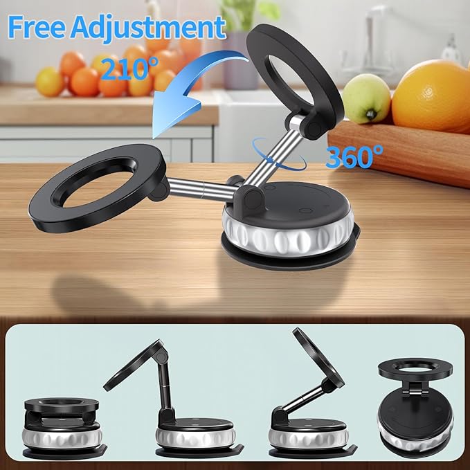 Vacuum Suction Magnetic Phone Holder, 2025 Upgraded Foldable Retractable Magnet - Image 4