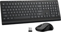 Wireless Keyboard and Mouse Combo, Full Size Quiet Key Computer Keyboard and by EDJO