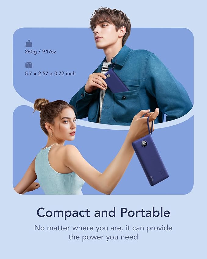 VRURC Portable Charger Power Bank, 10000mAh Travel Essentials, 5 Outputs 2 - Image 2