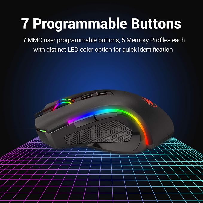 Redragon M602 Griffin RGB Gaming Mouse, RGB Spectrum Backlit Ergonomic Mouse - Image 6