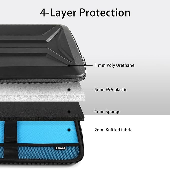 DOMISO 17 Inch Laptop Case Rugged Sleeve Waterproof Hard Shell Protective Cover - Image 3