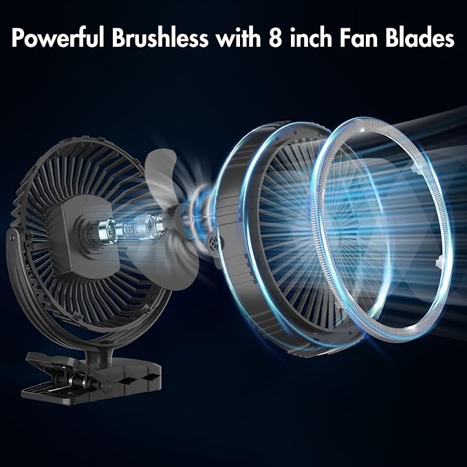 Camping Rechargeable Fan, Battery Operated - Image 6