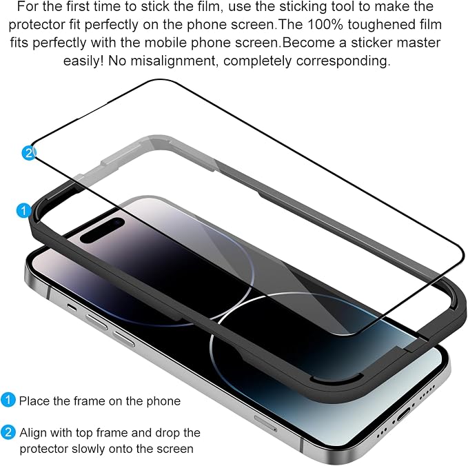 For iPhone 14 Pro Max Screen Protector Tempered Glass Compatible - Image 4