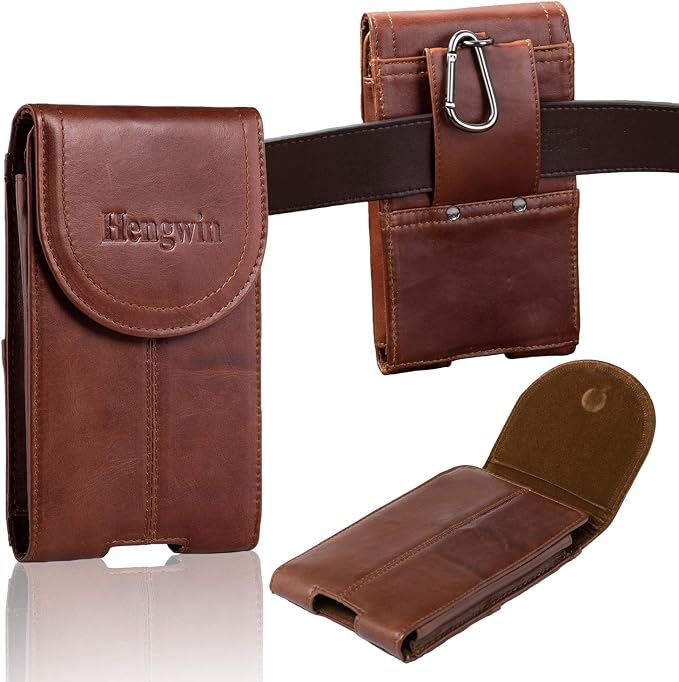 Hengwin Genuine Leather Cell Phone Holster Belt Case by Hengwin