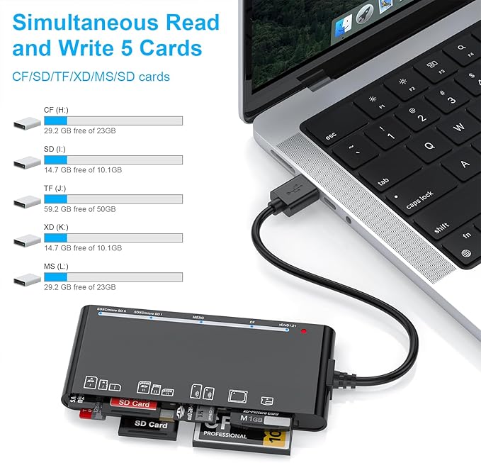 xD-Picture Card Reader USB 3.0, 7-in-1 Memory Card Reader/Adapter - Image 6