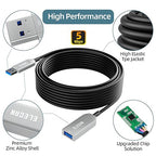 Elecan Active Optical USB 3.0 Extension Cable 50 FT Fiber Optic Type A Male to - Image 2