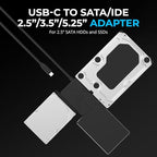 SABRENT USB Type-C to SSD/SATA/IDE 2.5/3.5/5.25-INCH Hard Drive Converter - Image 2