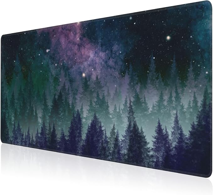 Mouse Pad, Large Galaxy Space Forest Desk Mat, Extended Non-Slip Gaming by NIYLYNSYN