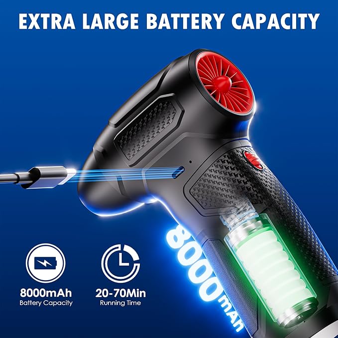Compressed Air Duster, Mini Blower, Turbo Fan, 200000RPM Electric Duster - Image 4