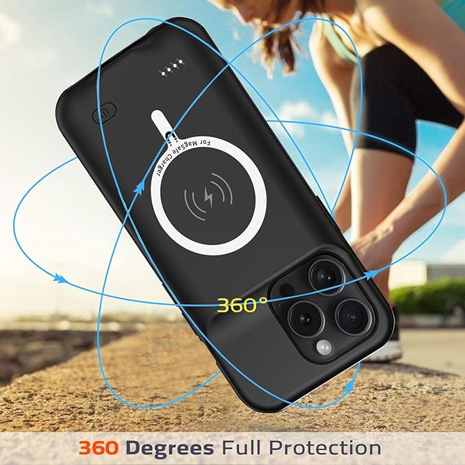 Battery Case for iPhone 15 Pro Max, Full Encircle 12000mAh Capacity - Image 5