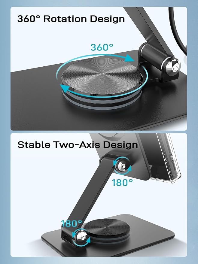 Compatible with MagSafe Charger, 15W MagSafe Charger Stand, 360°Rotation Base - Image 4