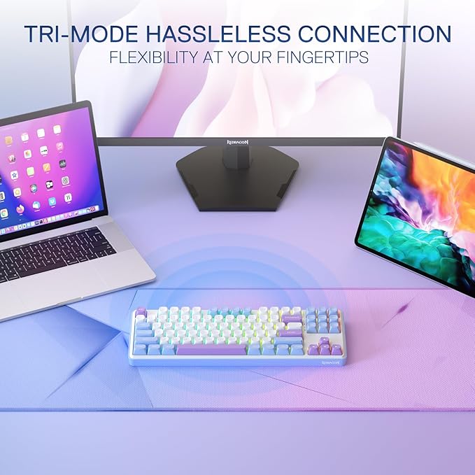 Redragon K707 PRO 80% Wireless Gasket RGB Gaming Keyboard, 3-Modes 87 Keys TKL - Image 7