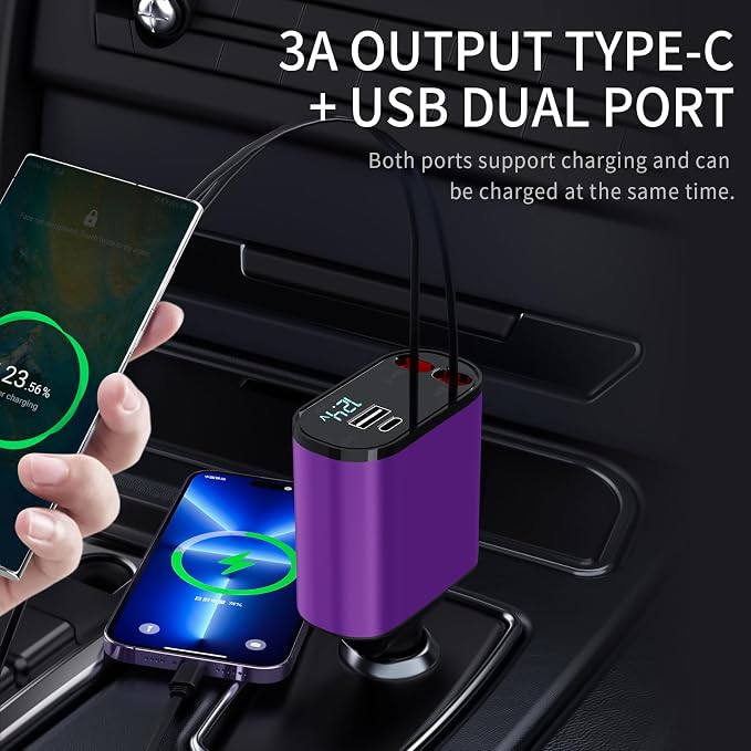 Retractable Car Charger Compatible - Image 3