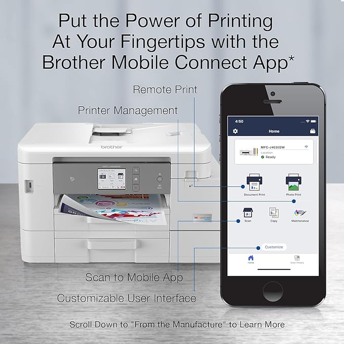 Brother MFC-J4535DW INKvestment -Tank All-in-One Color Inkjet Printer - Image 4