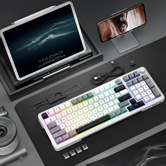 Redragon Wireless Mechanical Keyboard, 3 Mode Gasket Mounted RGB Gaming Keyboard - Image 9