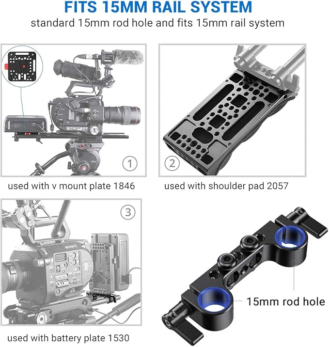 SmallRig Super Lightweight Railblock, 15mm Rod Clamp - Image 2
