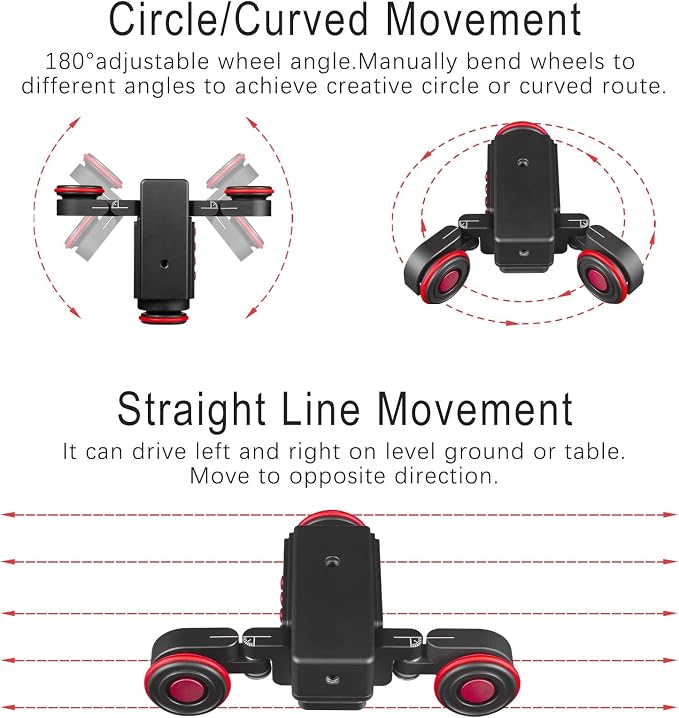 EACHSHOT Motorized Dolly Car, 3-Wheels Wireless Electric Track Rail Slider - Image 5