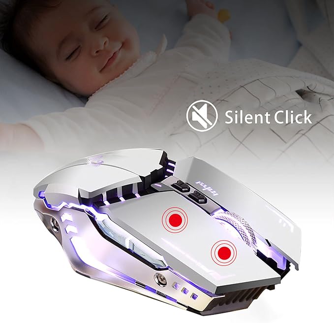 TENMOS T12 Wireless Gaming Mouse Rechargeable, 2.4G Silent Optical Wireless - Image 5