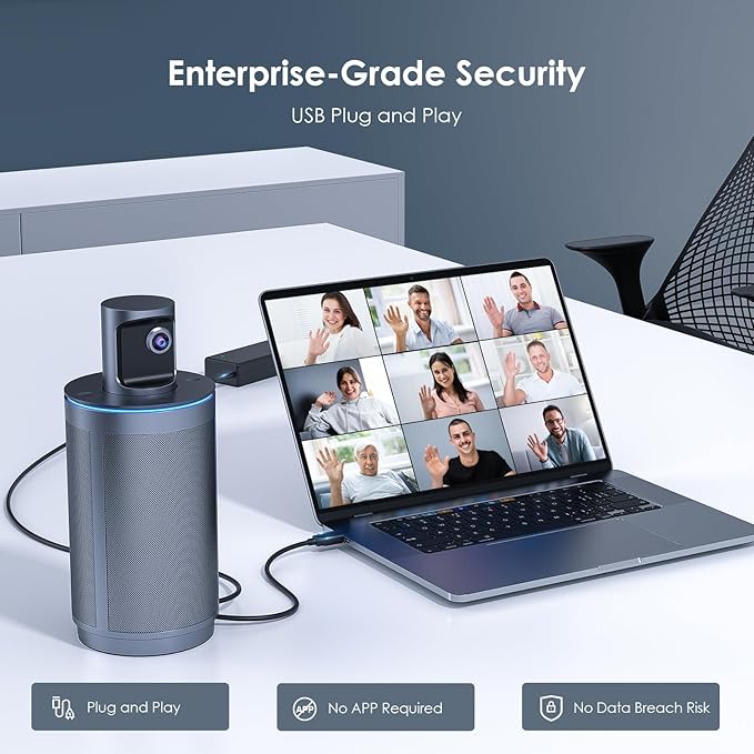 NexiGo Meeting 360, 8K Captured AI-Powered Framing & Speaker Tracking, Plug & - Image 2