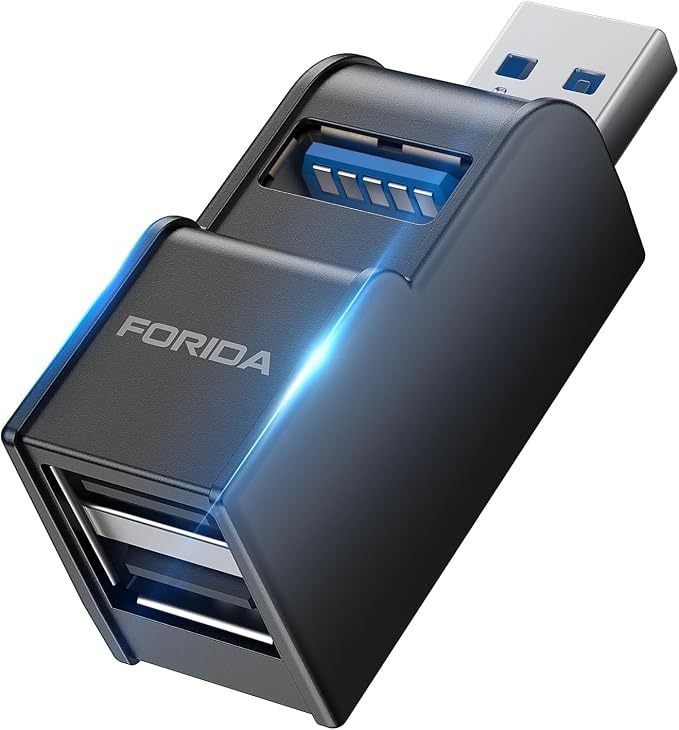 FORIDA 3 Ports USB Adapter, USB Hub by FORIDA-Besttecforusbhubdockingstation