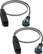 SURAIELEC 2 Pack Flat Extension Cord 3FT, 360° Rotating Plug, Braided Flat Plug by SURAIELEC