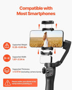 VEVOR Gimbal Stabilizer for Smartphone, 3-Axis Stabilization, Phone Gimbal for - Image 7