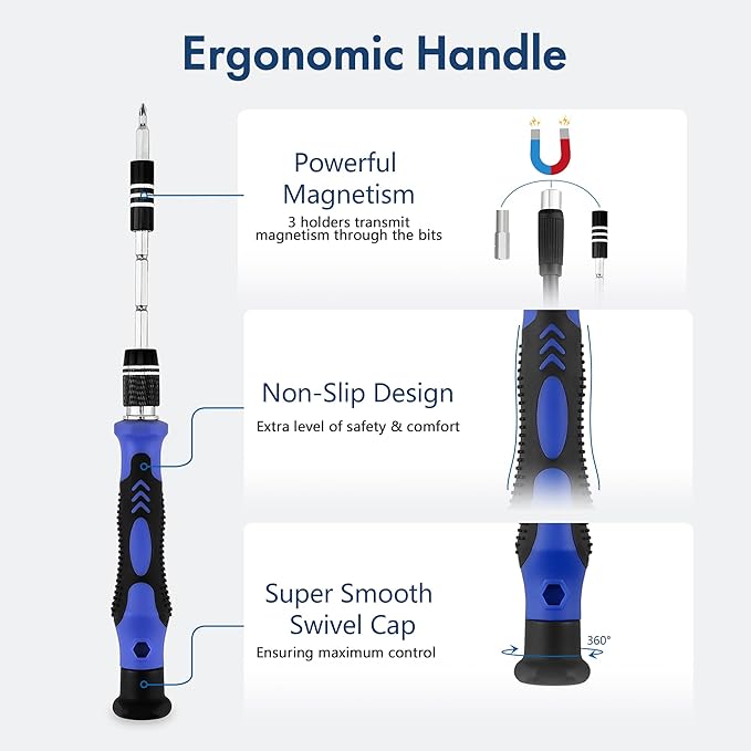 XOOL 62 in 1 Precision Screwdriver Kit, Electronics Repair Tool Kit, Magnetic - Image 4