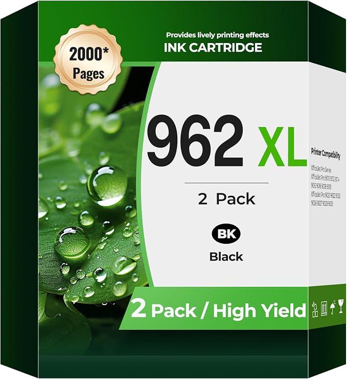 962XL Black OfficeJet Pro 9010 9015 9020 9018 Compatible by haikyuu
