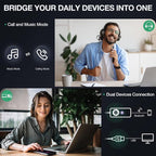 Yealink UH38 Bluetooth USB Wired Headset, Work Headset - Image 3