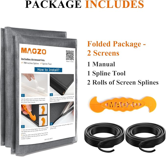 2PACK MAGZO Window&Door Screen Replacement Kit, - Image 9